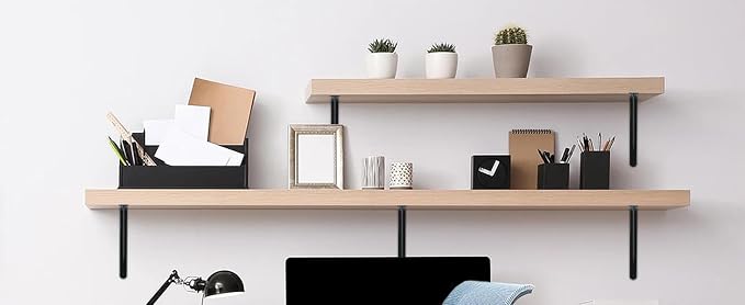 16 Pack L22 x H 12" Black Heavy Duty Shelf Brackets - Image 9