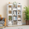 VDNEND Cube Storage Organizer Bookcase, Decorative 11 inch Open Back Cubical Shelf with Thickened Border, Display Bookshelf for Living Room, Home Office, Sturdy Room (White, 12 Cube)