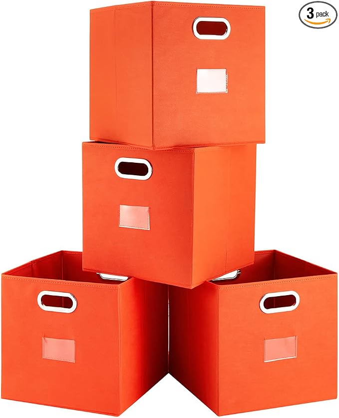 Robuy Foldable Cube Storage Bins Set of 4 Fabric Storage Boxes by Robuy