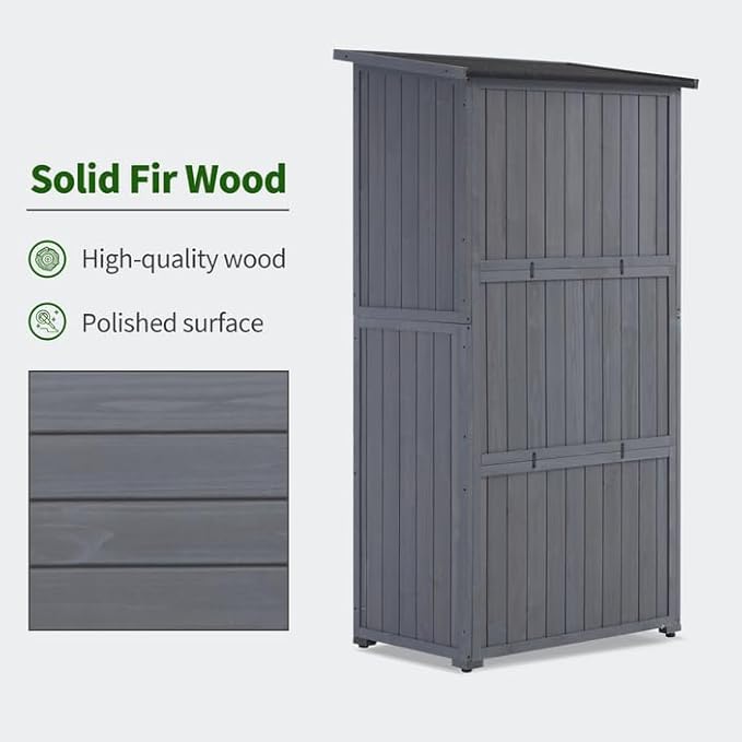 MCombo Outdoor Storage Cabinet, Wooden Storage Shed - Image 7