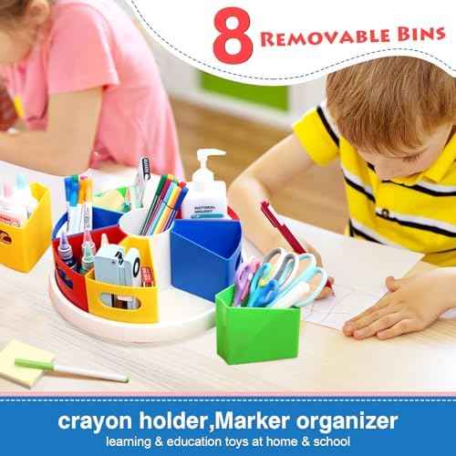 MeCids Rotating Desk Organizer Kids Art Supply Storage and
