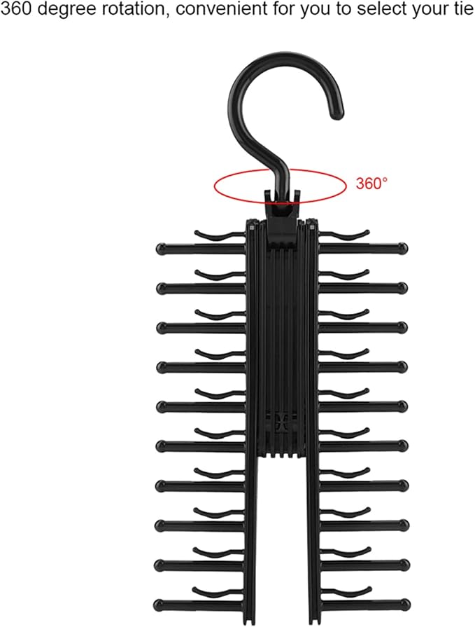 TOPINCN Adjustable Cross X Tie Rack Belt Scarves Hook Hanger Holder Organizer - Image 9