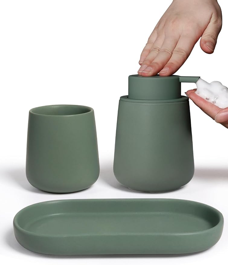 INGOFIN 3 Pcs Ceramic Bathroom Accessory Set by INGOFIN