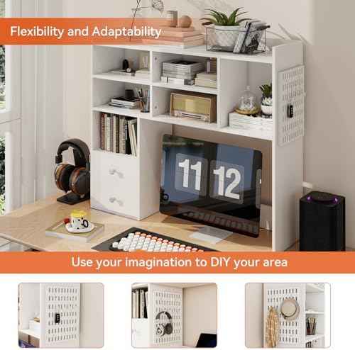 ELECWISH Desktop Bookshelf, Desk Shelf for Computer Desk, 36”, 7 Tier