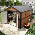 10x12 FT Outdoor Storage Shed, Garden Metal Shed with Lockable Doors & Window, Extra Large Tool Shed for Backyard, Patio & Lawn