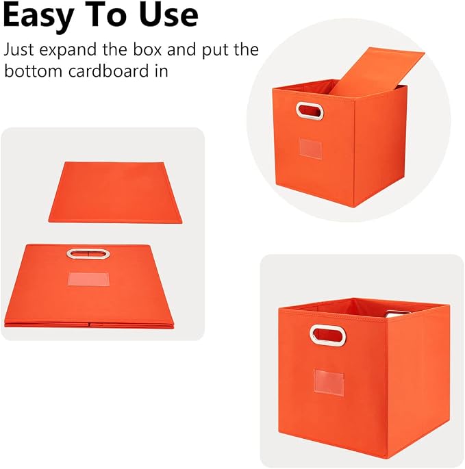 Robuy Foldable Cube Storage Bins Set of 4 Fabric Storage Boxes - Image 4