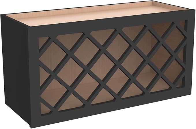 Solid Wood Mocha Wine Bottle Rack Wall Cabinet - Image 5