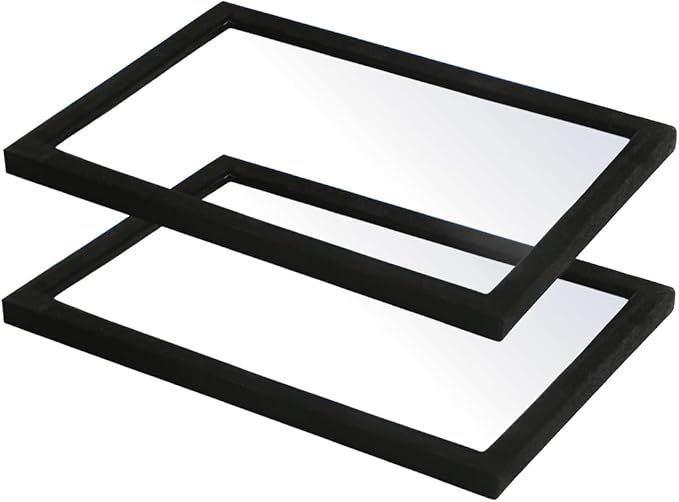 Coward 2Pcs Black Velvet Glass Lid by FocusOnJewelryDisplay15yrs