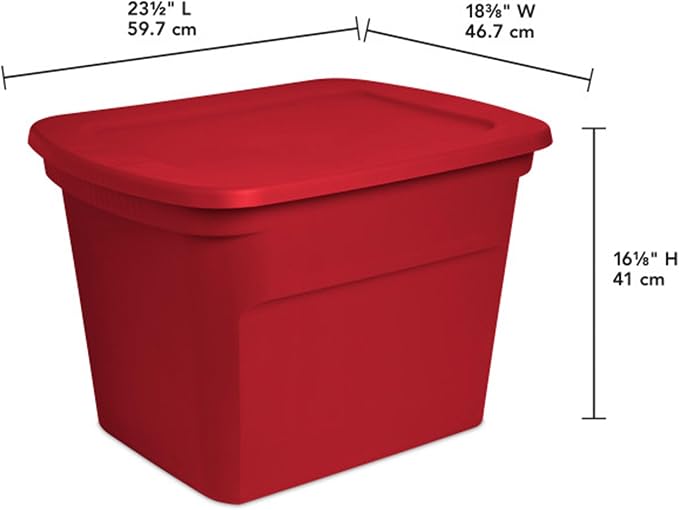 Sterilite 18 Gallon Plastic Stackable Storage Tote Container, Seasonal Home - Image 2