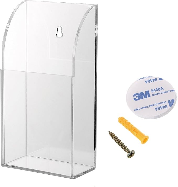 Hipiwe Wall Mount Remote Control Holder Clear Acrylic Media Organizer Storage by Hipiwe