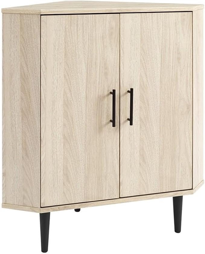 Walker Edison Saxon Mid-Century Modern 2-Door Corner Accent Cabinet 30 Inch by WalkerEdison