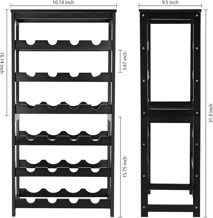 Wine Rack 24-Botttle Freestanding Floor, 6-Tier Wine Rack Shelf - Image 7