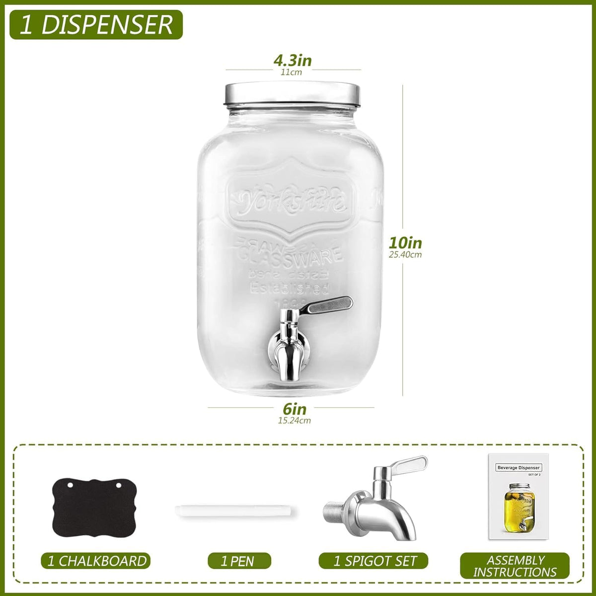 1 Gallon Drink Dispenser with Spigot 18/8 Stainless Steel – Airtight &