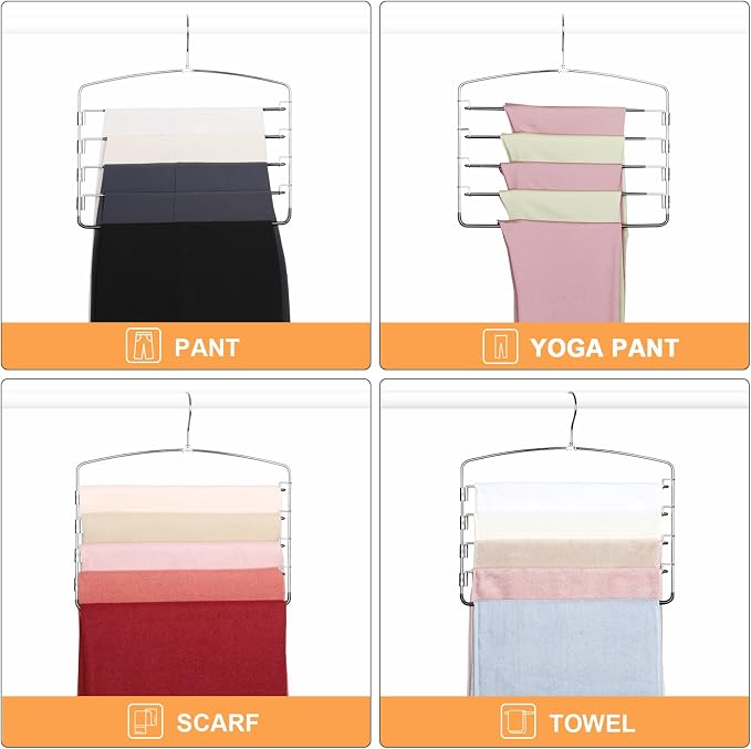 TOPIA HANGER Pant Hangers Space Saving 3 Pack Yoga Pants Leggings Hangers - Image 7