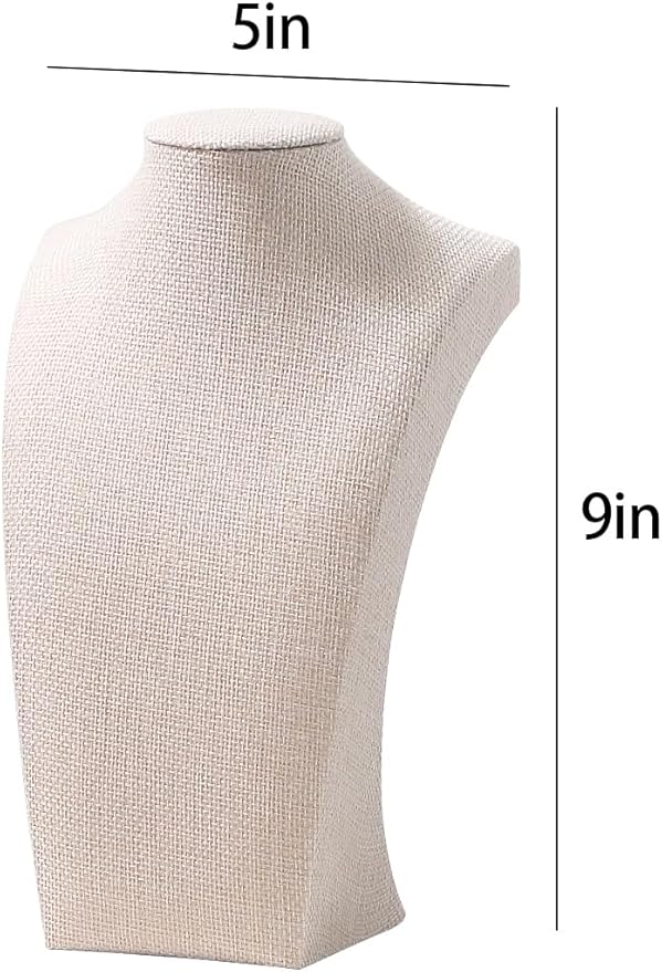 3Pcs Necklace Bust Stand for Selling, Linen Necklace Display Holder, Jewelry - Image 6