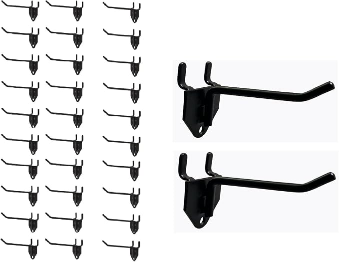 30 Packs 4" Long Metal Pegboard Hooks, Standard Hooks is Fit to Any Pegboard by NectaCol