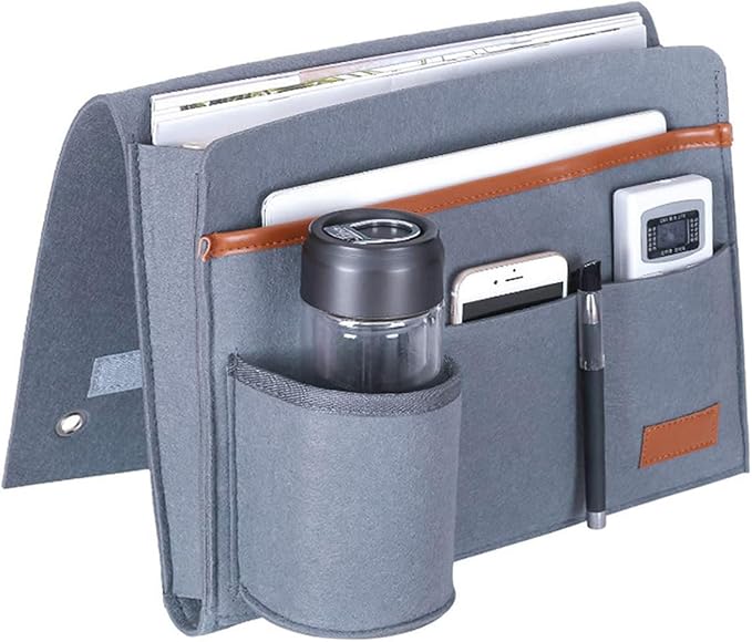 Bringsine Bedside Caddy, Felt Bed Storage Organizer Hanging Bag Holder - Image 2