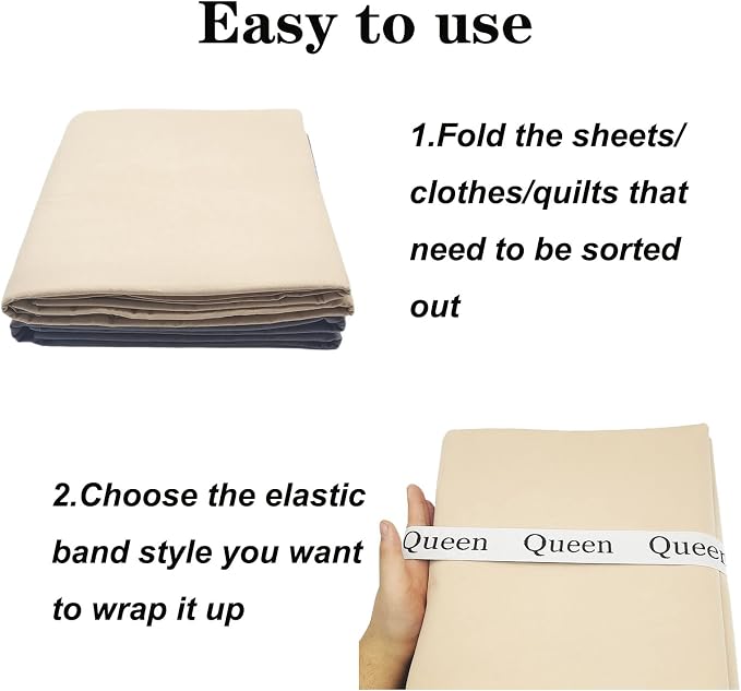 6 Pieces Bed Sheet Organizer Bands, Sheet Organizers and Storage Label Bands - Image 5