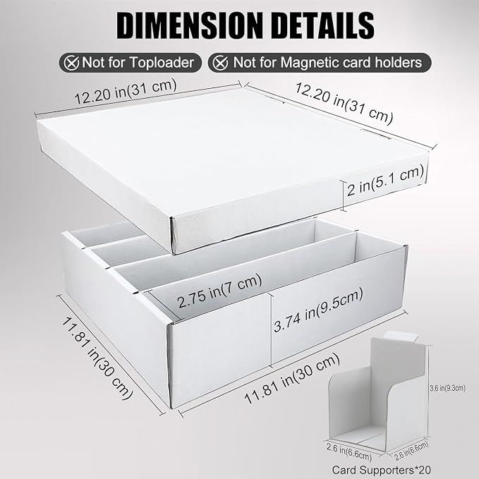 Trading Card Storage Box with 4 Cards Stoppers, Standard Card, Bulk Collectible - Image 2