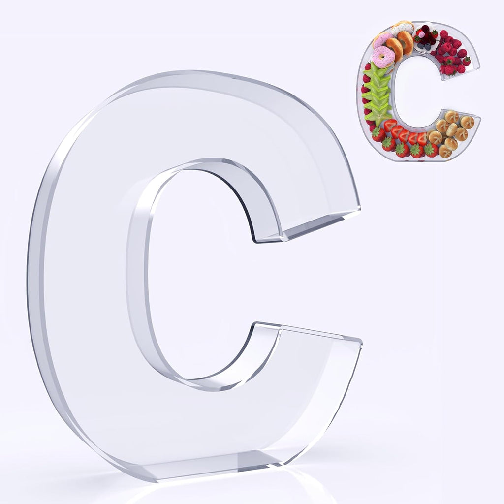 11" Acrylic Letter Charcuterie Box, Reusable Fillable Alphabet Number