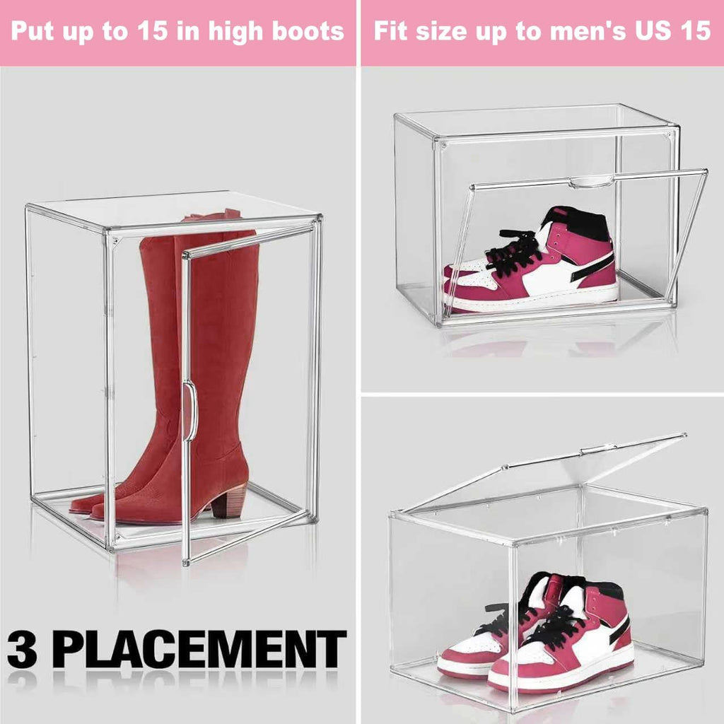 1 Pack Clear Tall Boot Storage Box, Organizer for Ankle Boots and