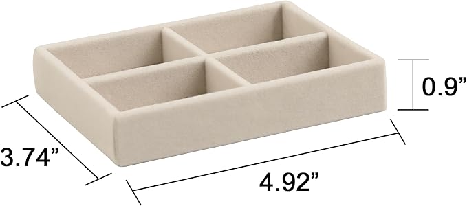 Frebeauty Small Jewelry Tray Set, Stackable Velvet Jewelry Organizer Tray - Image 3