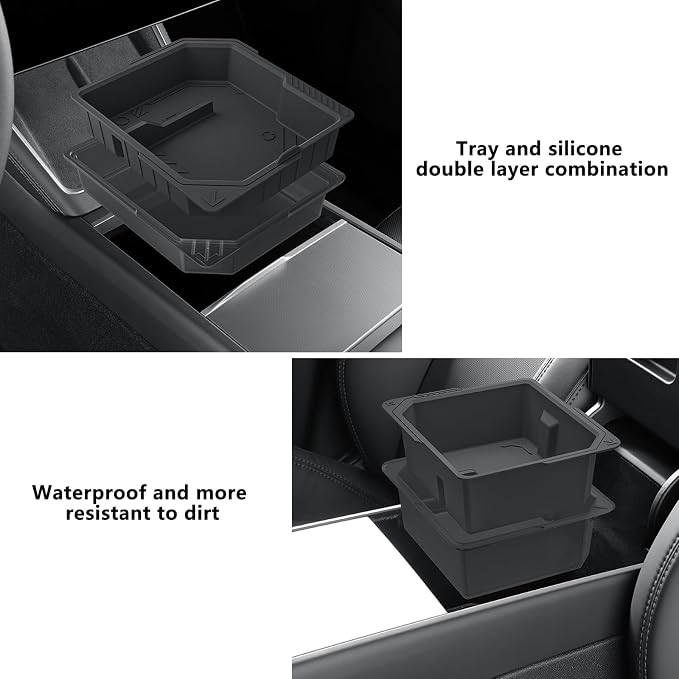 Center Console Organizer for 2025 2026 Tesla Model Y Juniper – 3PCS Hidden - Image 3