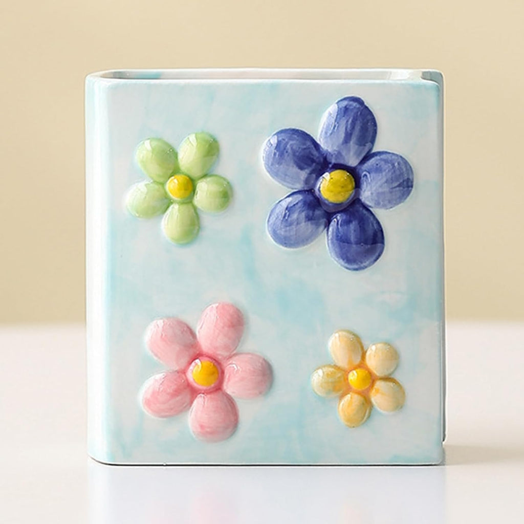 Book Vase Flower Pencil Cup Pen Holder For Office Desk Decorative