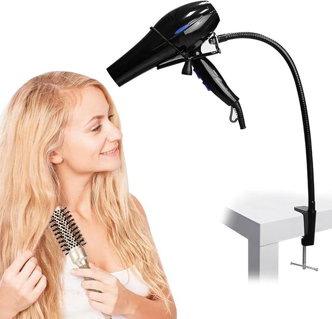 LUEXBOX Hands Free Blow Dryer Holder, Stainless Steel Hair Dryer Stand Clamp by LUEXBOX