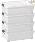 Sandmovie 4-Pack 25 Qt Plastic Under Bed Storage Organizer Bin by Sandmovie
