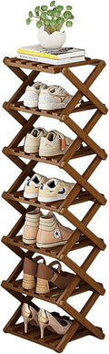 YYW Bamboo Shoe Rack for Entryway, Installation-Free and Foldable Vertical Shoe by YYW