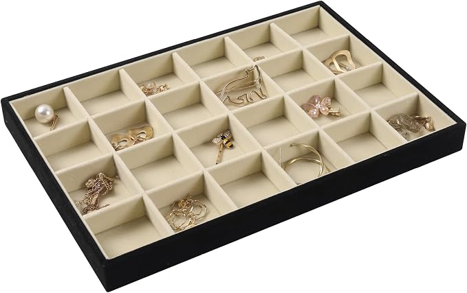 DIOMMELL Set of 4 Stackable Jewelry Trays Organizer Jewelry Display Showcase - Image 6