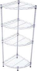 4-Tier Carbon Steel Corner Storage Rack, Adjustable Metal Shelf Organizer by EPOFIT