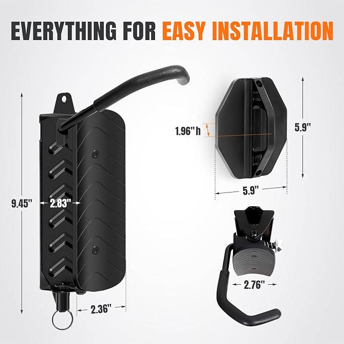 INNO STAGE 2-Pack Swivel Bike Wall Mount Rack, Heavy Duty Bike Rack, Garage - Image 6