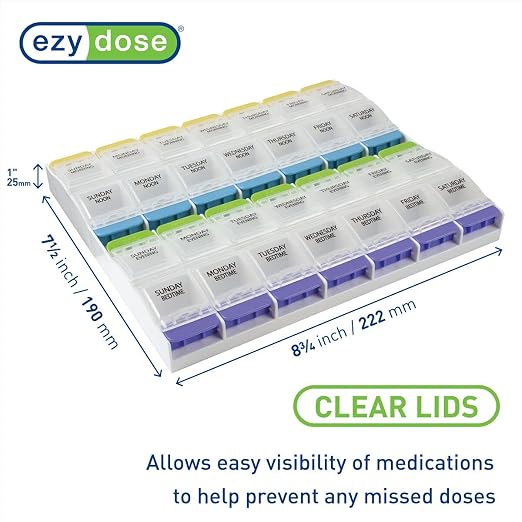 EZY DOSE Weekly Pill Organizer, Vitamin Container, and Daily Medicine Planner - Image 2