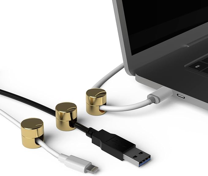 Cable Anchors for Desk Organization Gold | Premium Aluminum Cord Organizers | - Image 4