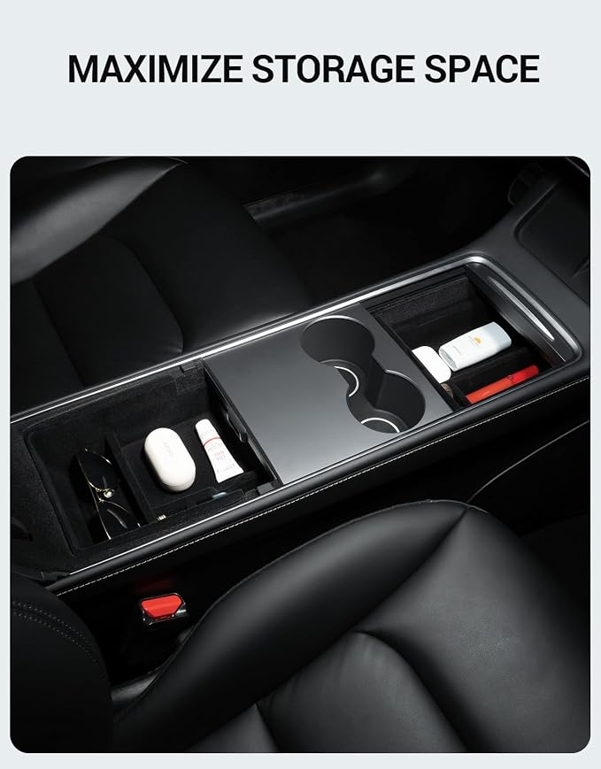 Motrobe 2PCS Tesla Model Y Model 3 Center Console Organizer Tray Armrest - Image 9