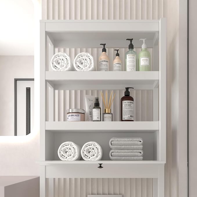 Over The Toilet Storage Cabinet, 3-Tier Bathroom Organizer - Image 5