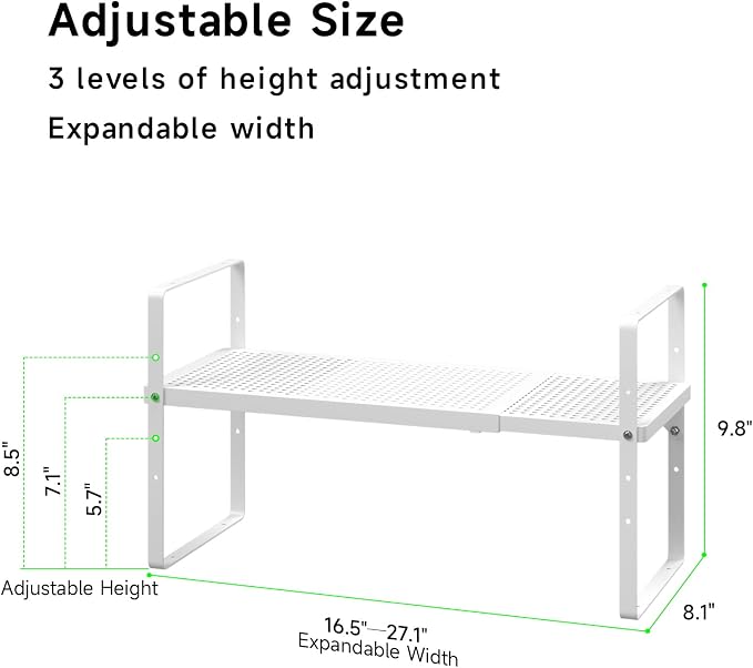 Expandable Cabinet Storage Shelf Stackable Organizer Rack - Image 2
