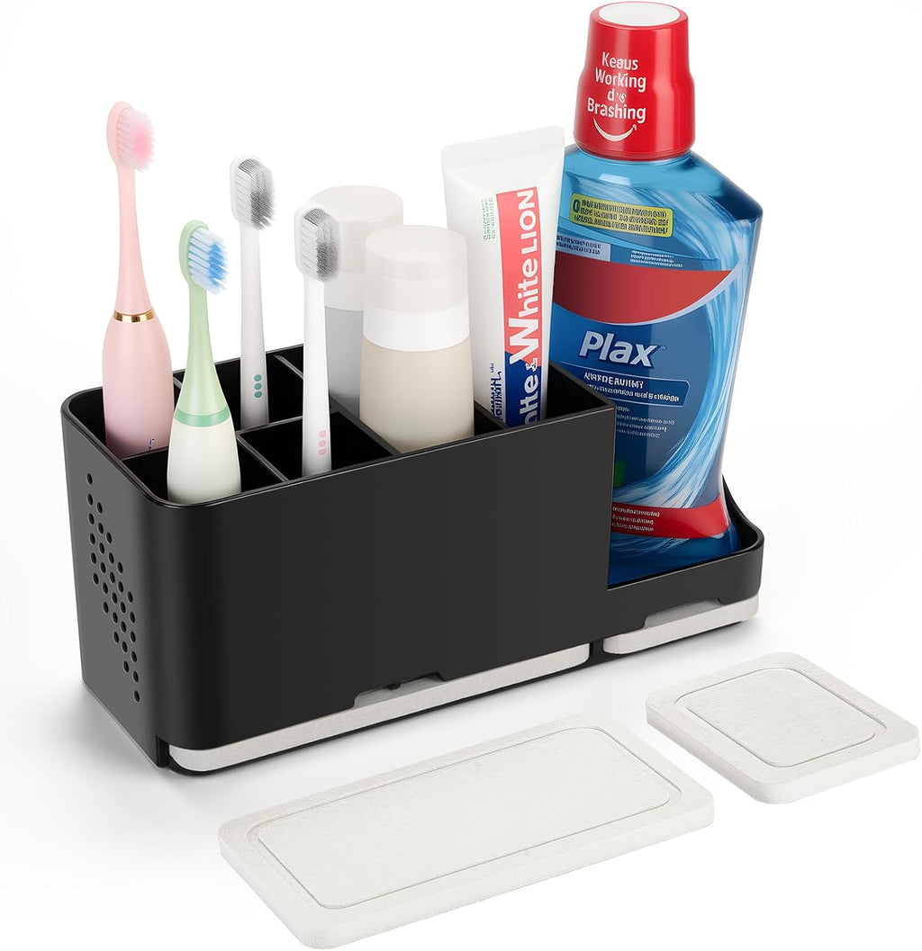 YONGAIJIA Toothbrush Holders for Bathrooms with 8 Slot Organizer
