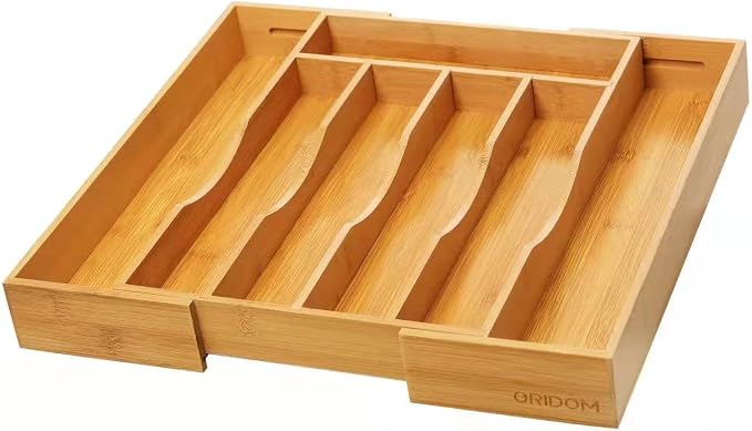 Expandable Bamboo Kitchen Drawer Organizer - Image 9