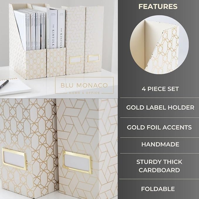 BLU MONACO Decorative Foldable Magazine Storage Boxes - Image 5