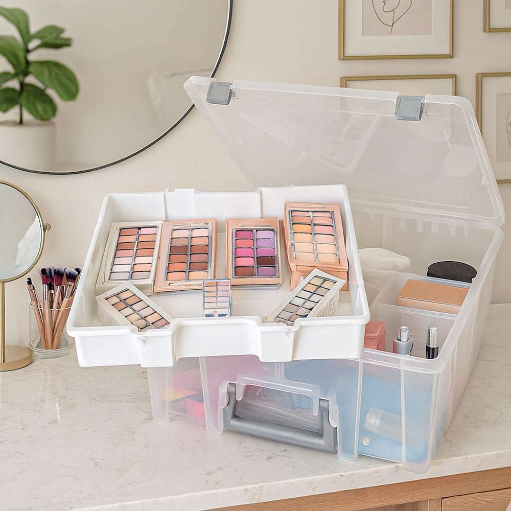 Kept Super Satchel Double Deep with Lift-Out Tray, Clear