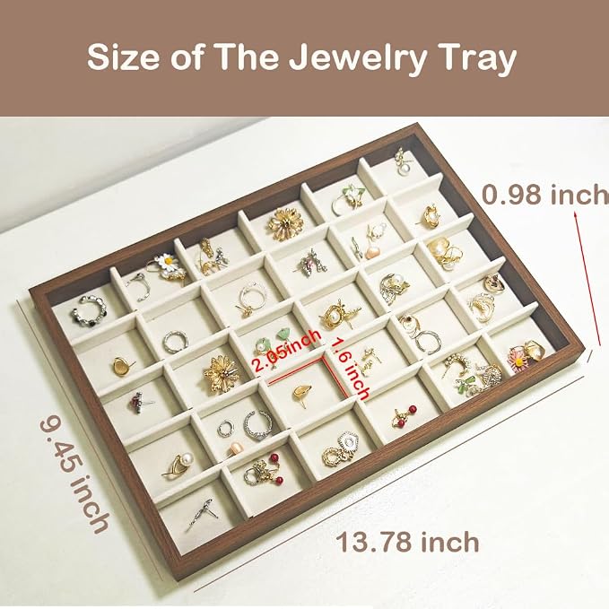Large Jewelry Trays for Drawers Stackable Velvet Jewelry Display for Vendors - Image 5