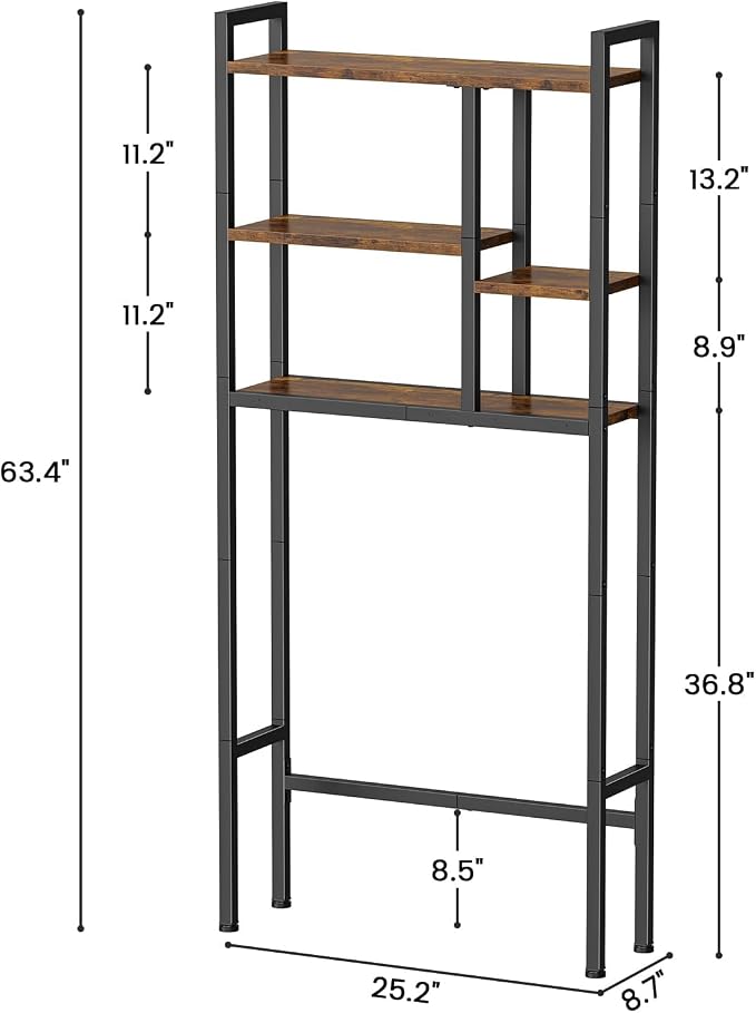 Over-The-Toilet Storage Rack, 3-Tier Bathroom Shelves Over Toilet, Above Toilet - Image 2