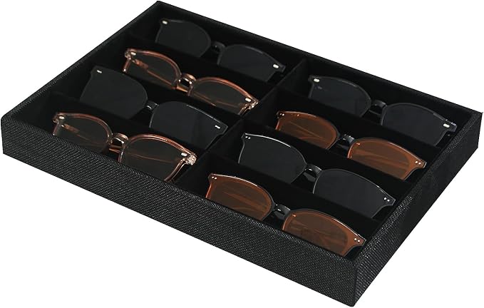 Julysky Sunglass Organizer Tray, 8 Grids Watch Holder Display Jewelry Tray by Julysky
