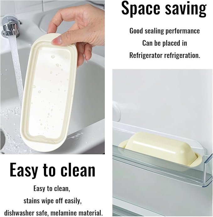 Butter Dish with Lid and Knife, Durable Countertop & Fridge Butter Keeper - Image 5
