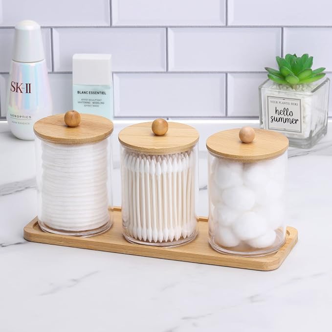 Tbestmax 10 Oz Cotton Swab/Ball/Pad Holder, Qtip Apothecary Jar - Image 7