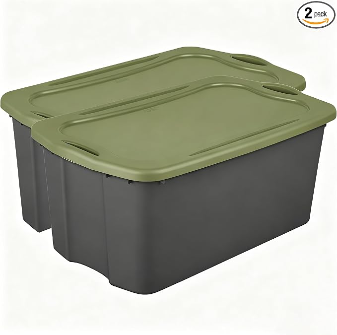 30 Gallon Plastic Storage Bin – Full-Grip Handles, Easy-Carry Stackable Heavy by Unknown