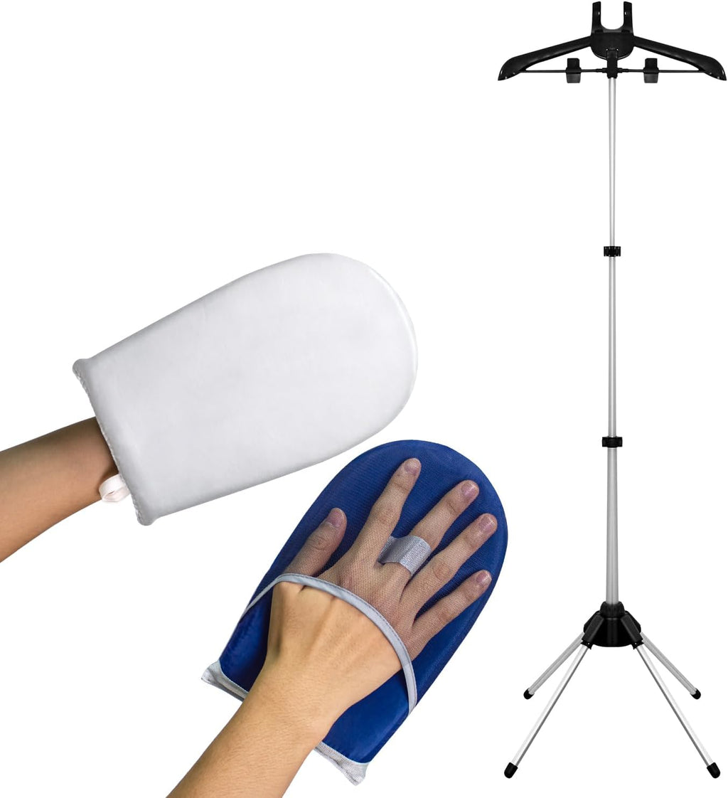 Clothes Steamer Stand Hanger with Steamer Ironing Glove for Steaming